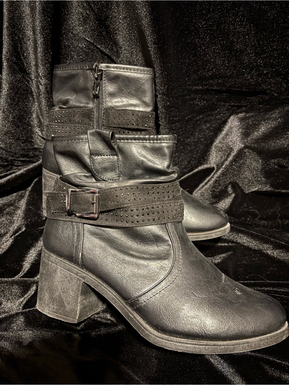 Women’s Black Buckle Ankle Boots